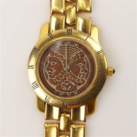 fendi orologi 1925 002-2500g851|RARE vintage fendi 1925 olympos gods ladies watch 18 k gf in .